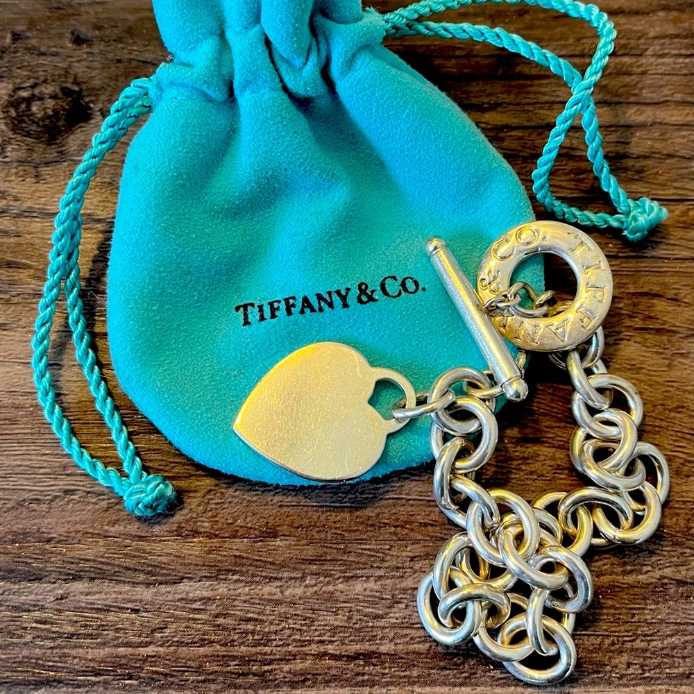 Tiffany & Co Heart Charm Link Bracelet